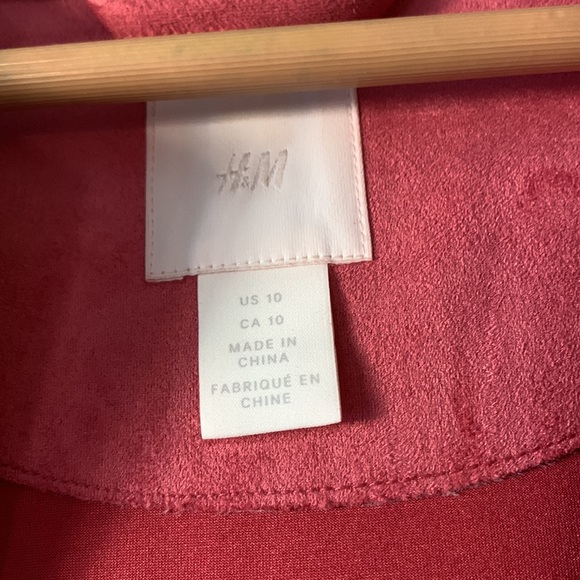 H&M Faux Suede Jacket Limited Edition Raspberry Red - Picture 5 of 9